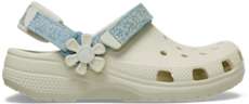 Kids’ Classic Denim Flower Adjustable Backstrap Clog