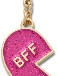 Pink Glitter BFF Charm Left