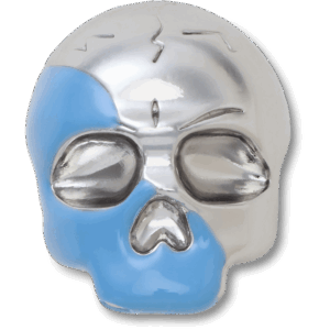 Crocs Silver and Blue Enamel Skull