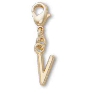 Crocs Gold Letter V Charm