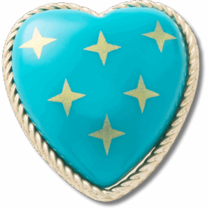Crocs Turquoise and Gold Heart
