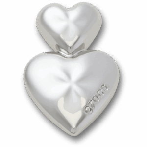 Crocs Silver Double Heart