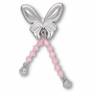 Crocs Silver Beaded Meta Butterfly