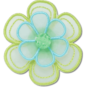 Crocs Green Mesh Flower