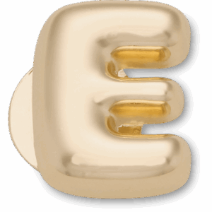 Crocs Gold Bubble Letter E