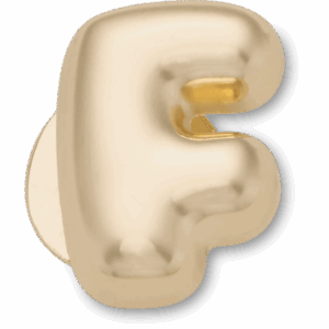Crocs Gold Bubble Letter F