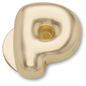 Crocs Gold Bubble Letter P