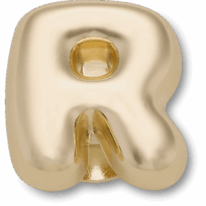 Crocs Gold Bubble Letter R
