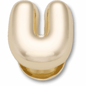 Crocs Gold Bubble Letter U