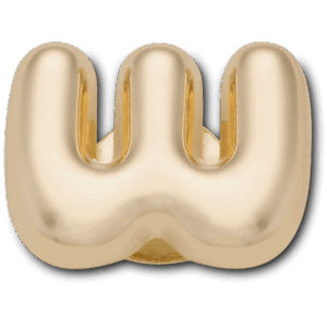 Crocs Gold Bubble Letter W